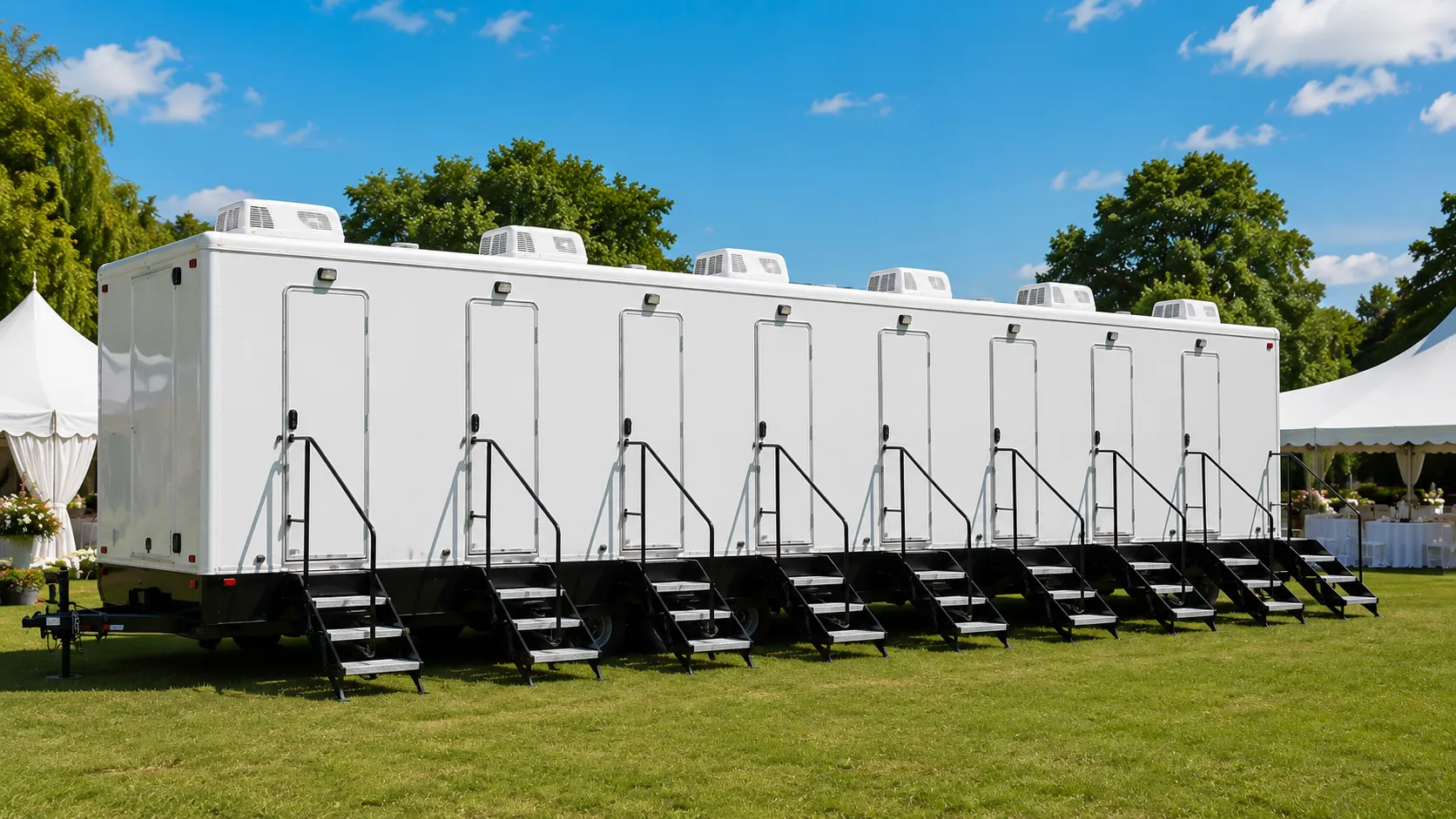 8 Stall Restroom Trailer in Hialeah, FL